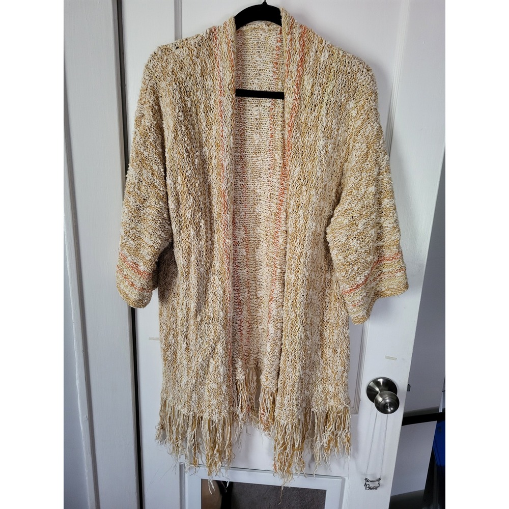 Free people Lucia cardigan‎ marled cream/beige/tan with fringe